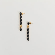 Edith Earrings | 18K Gold PVD Plated Stainless Steel/Black Resin Beads