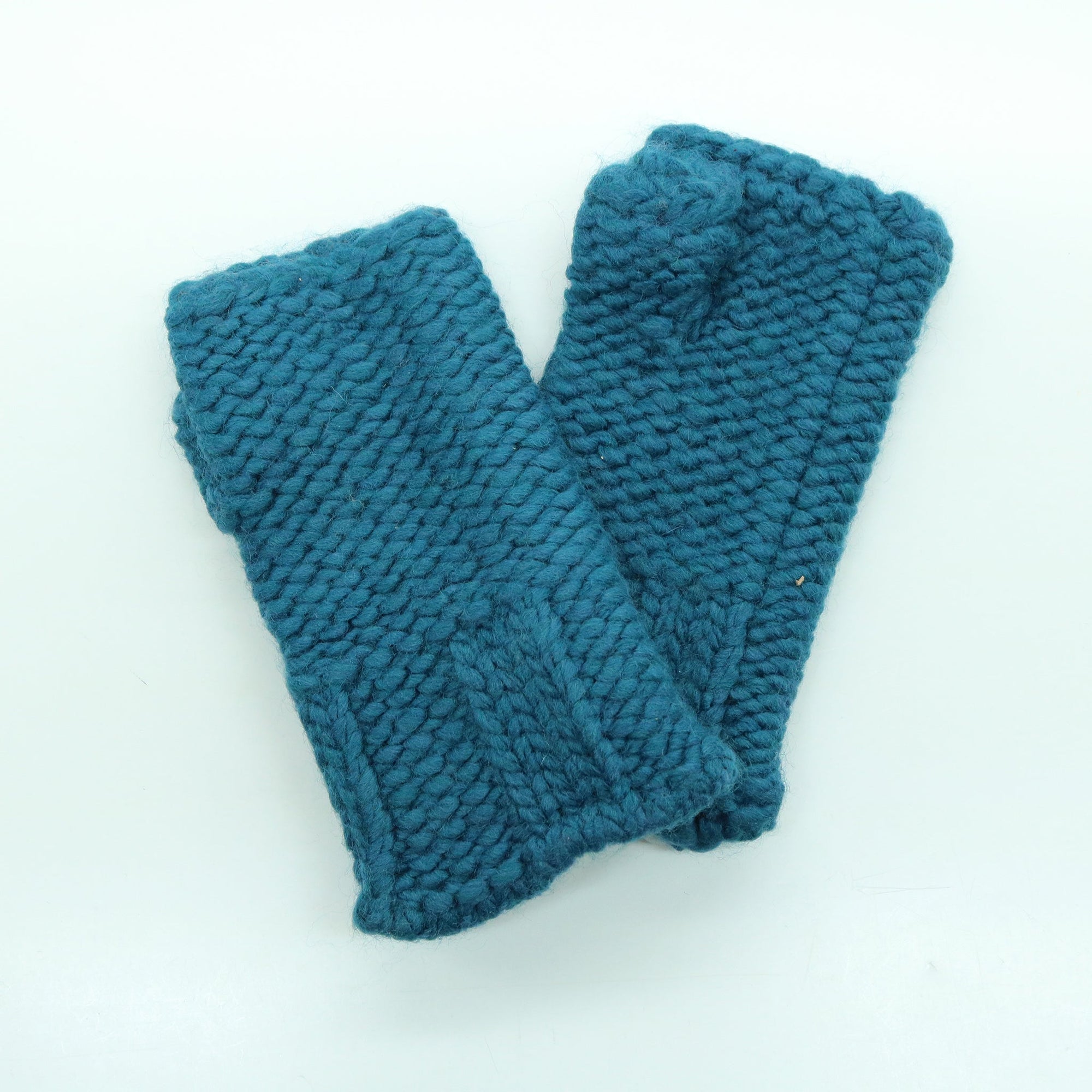 Chunky Fingerless Gloves | Petrolio