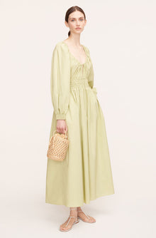 Poplin Smocked Waist Dress | Matcha