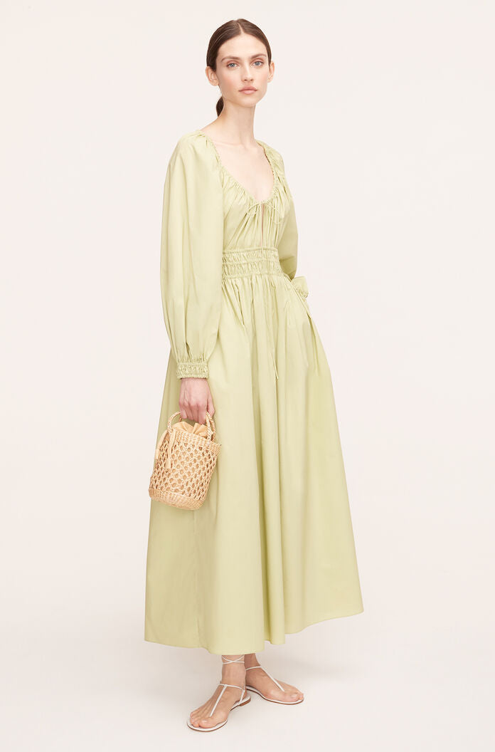 Poplin Smocked Waist Dress | Matcha