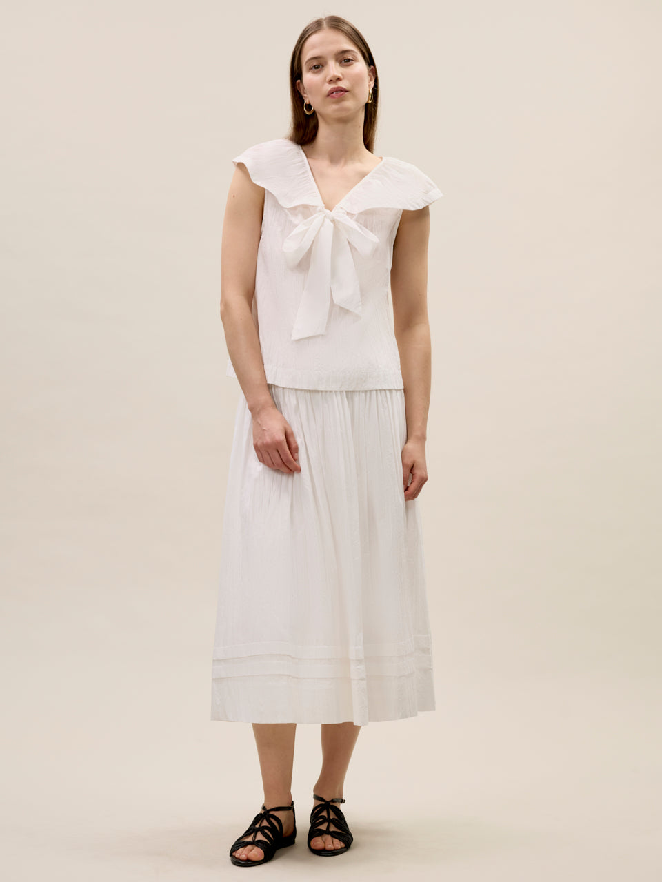 Marietta Crinkle Top | Milk