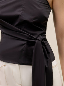Isla Poplin Top | Black