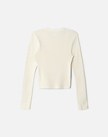 Womens | Hanes 90s Pointelle Baby Long Sleeve | Vintage White