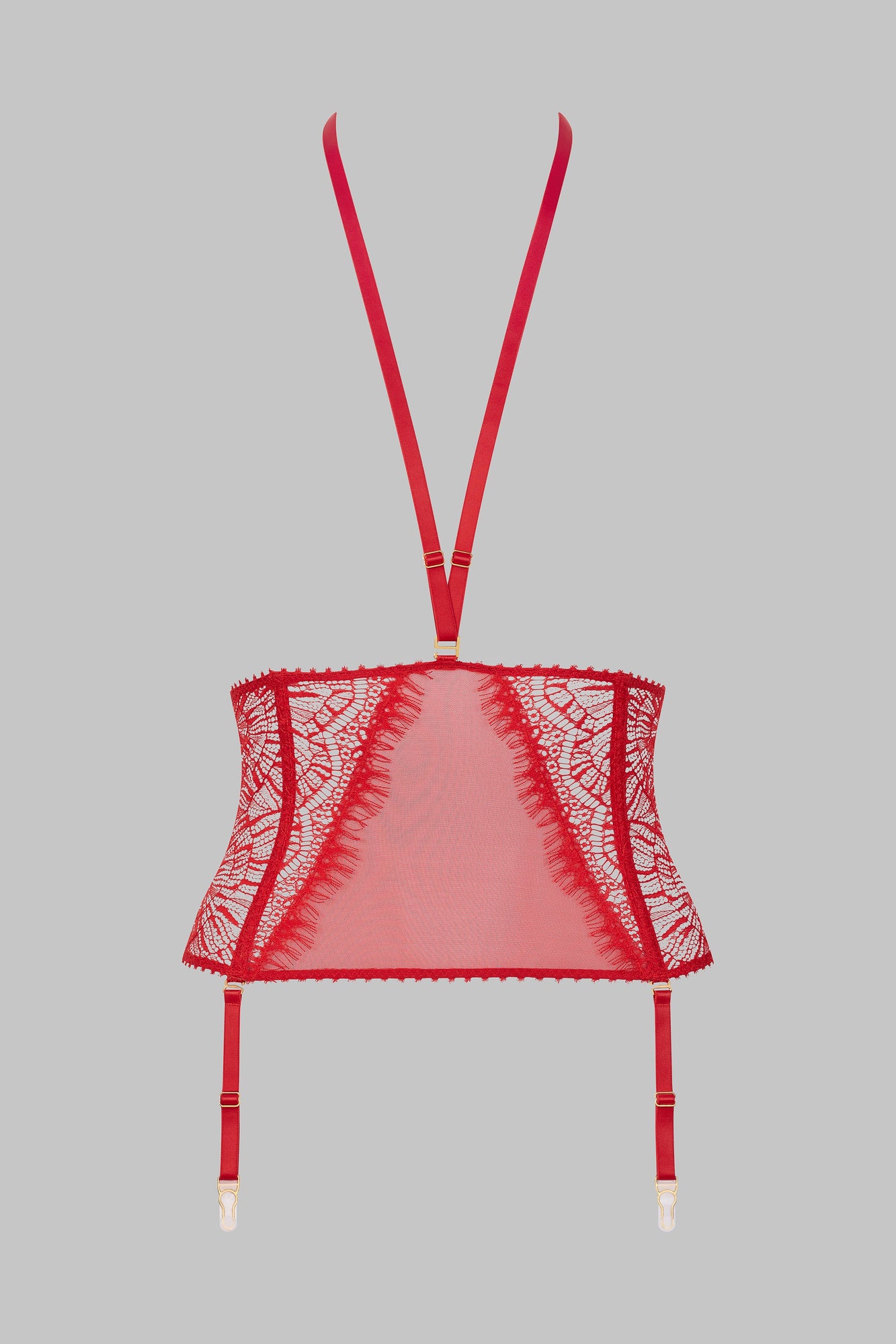 Waist Cinched With Suspenders - Accroche Coeur | Red