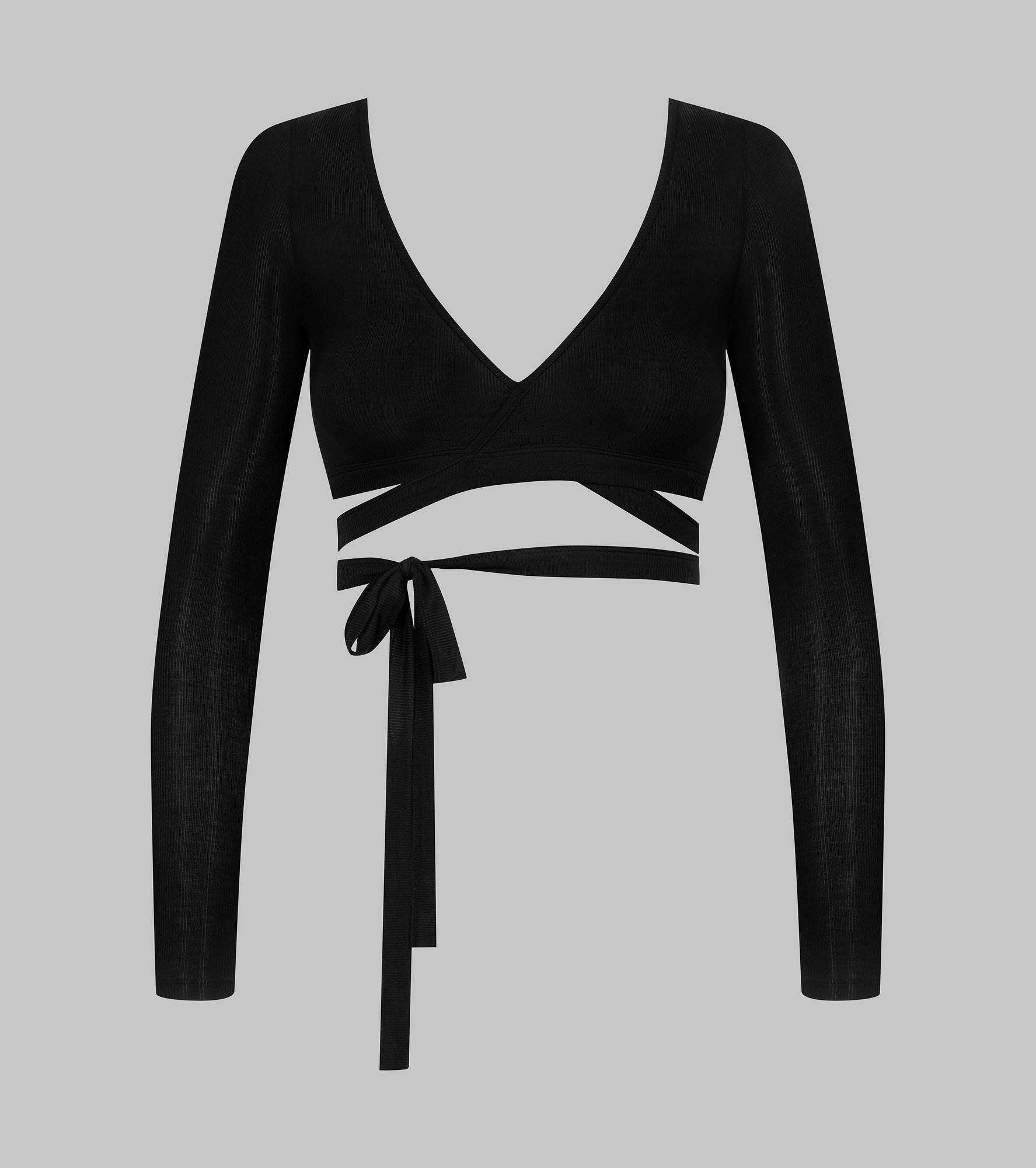 Long Sleeves Wrap Top - La Femme Amazone | Black