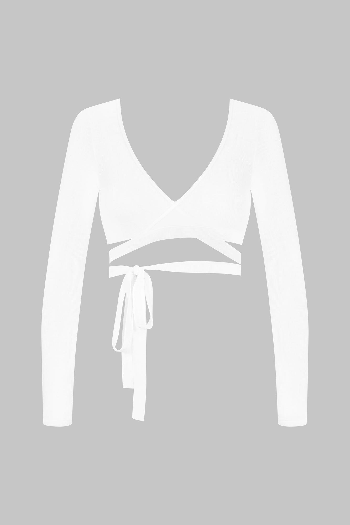 Long Sleeves Wrap Top - La Femme Amazone | White