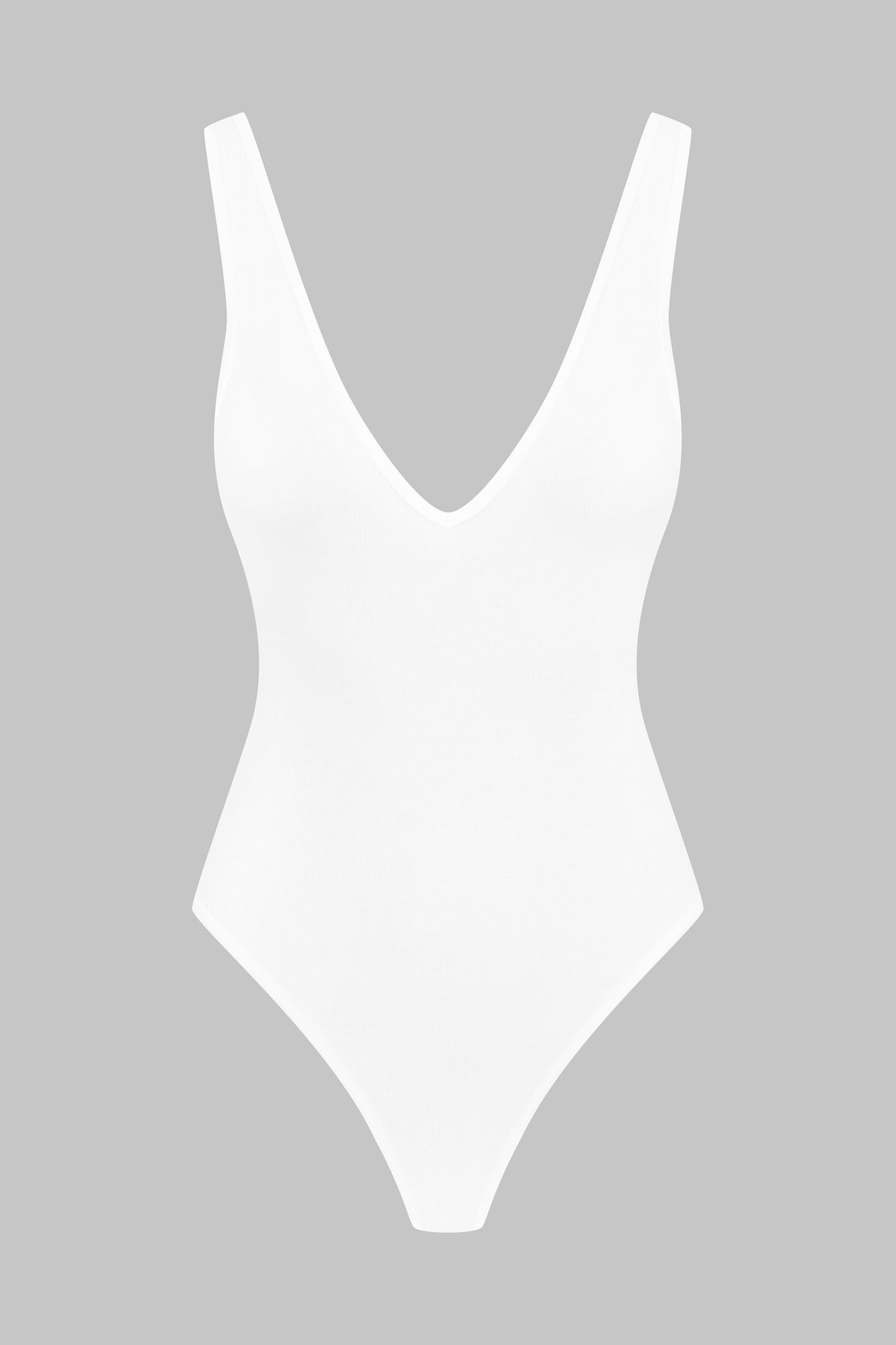 Thong Body V Neck - La Femme Amazone | White