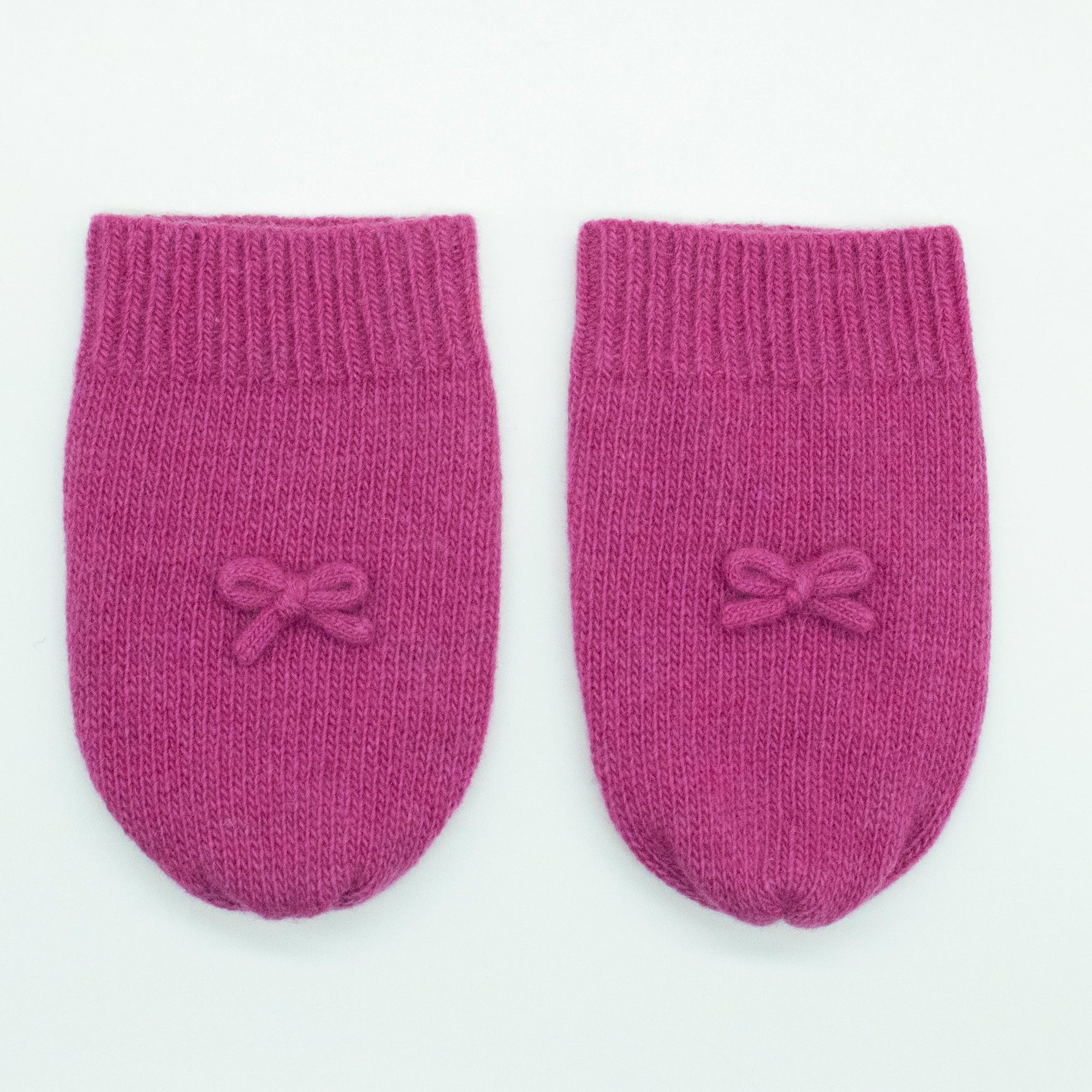 Babies Cashmere Mittens With Bows | Very Berry