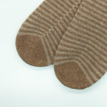 Cashmere Striped Socks | Brown