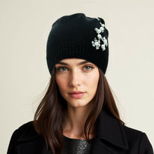 Beanie Hat With Stones And Pearls | Black