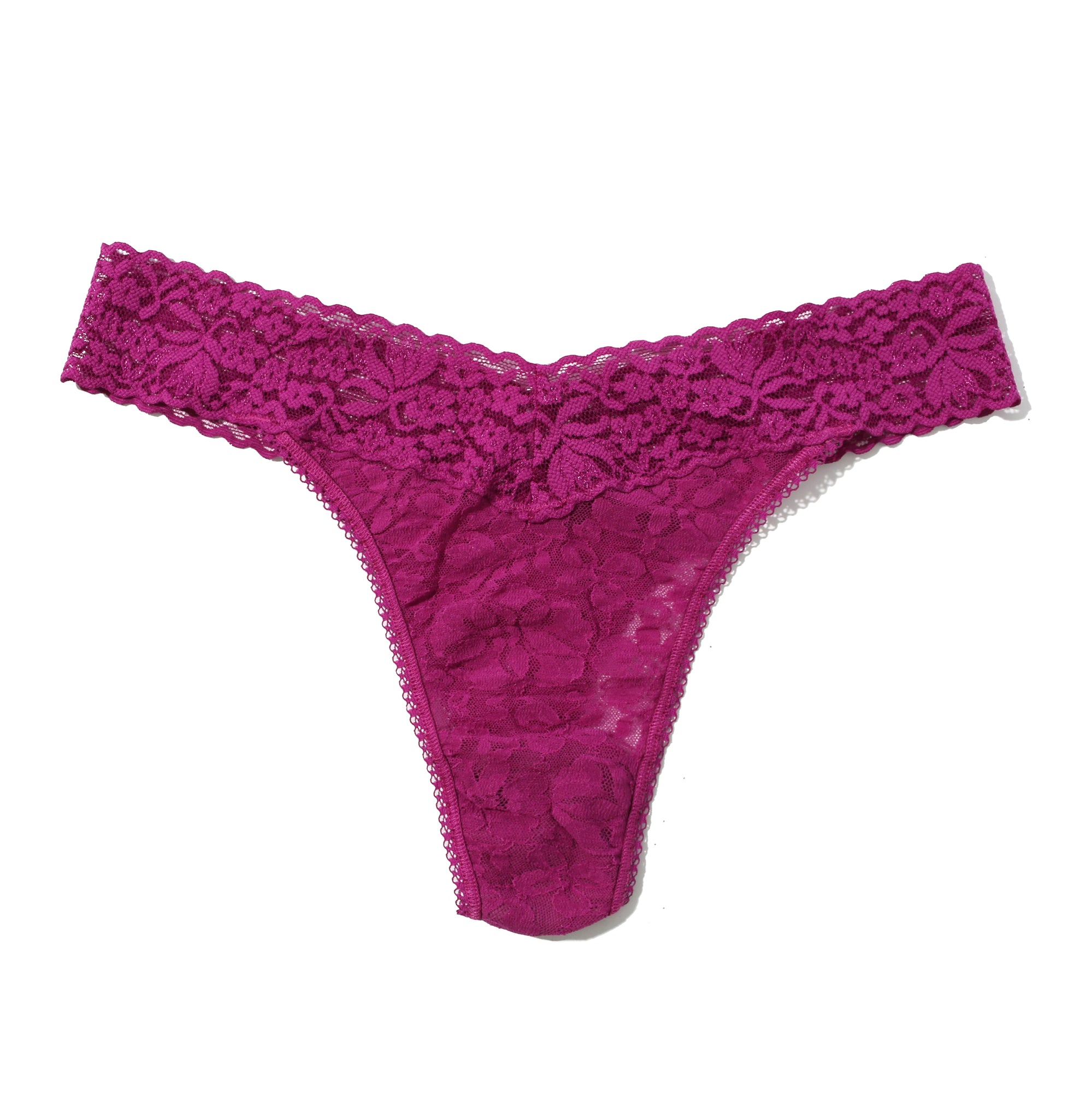 Flora Lace Original Rise Thong | Picking Plums (Pink)