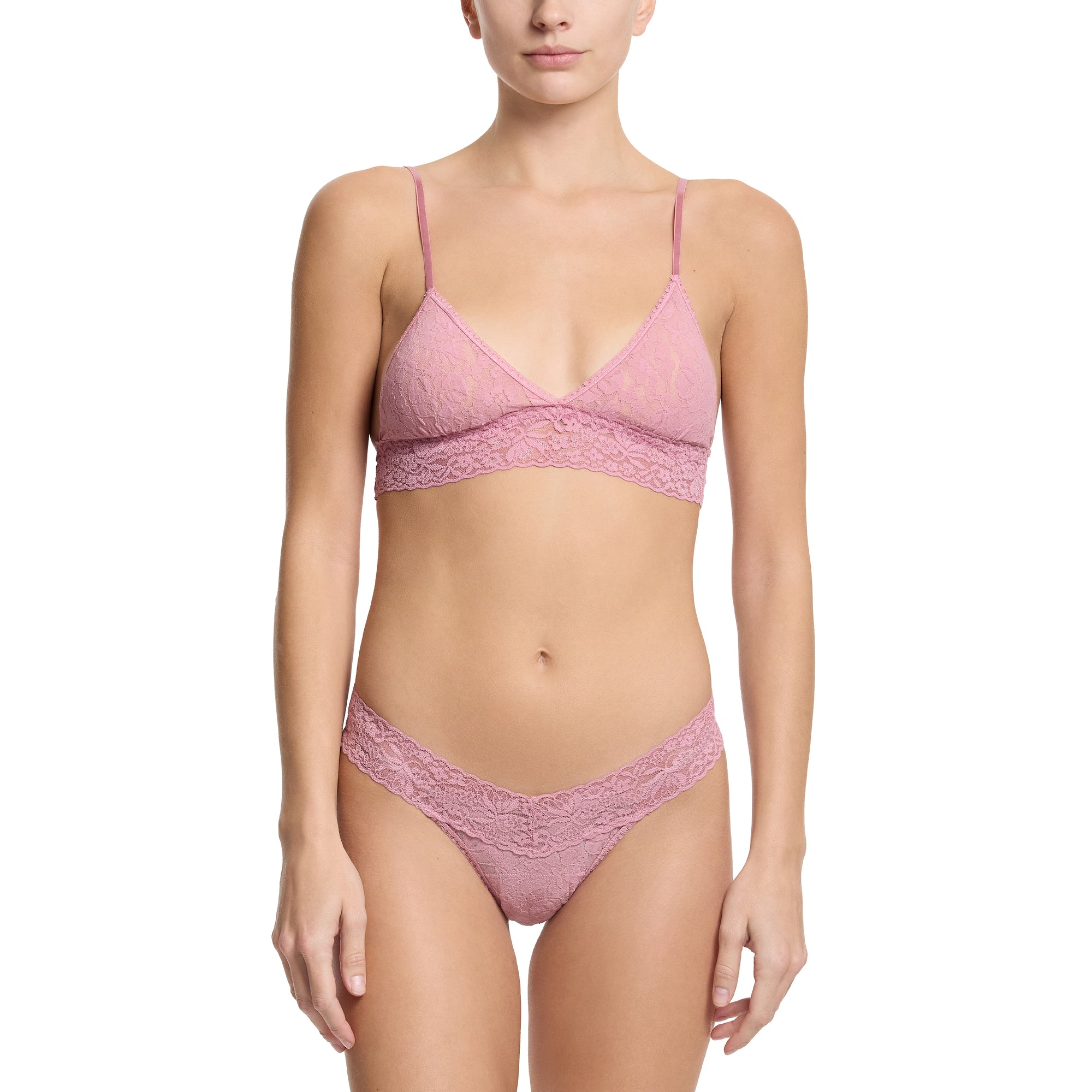 Flora Lace Low Rise Thong | Mauve Orchid (Pink)
