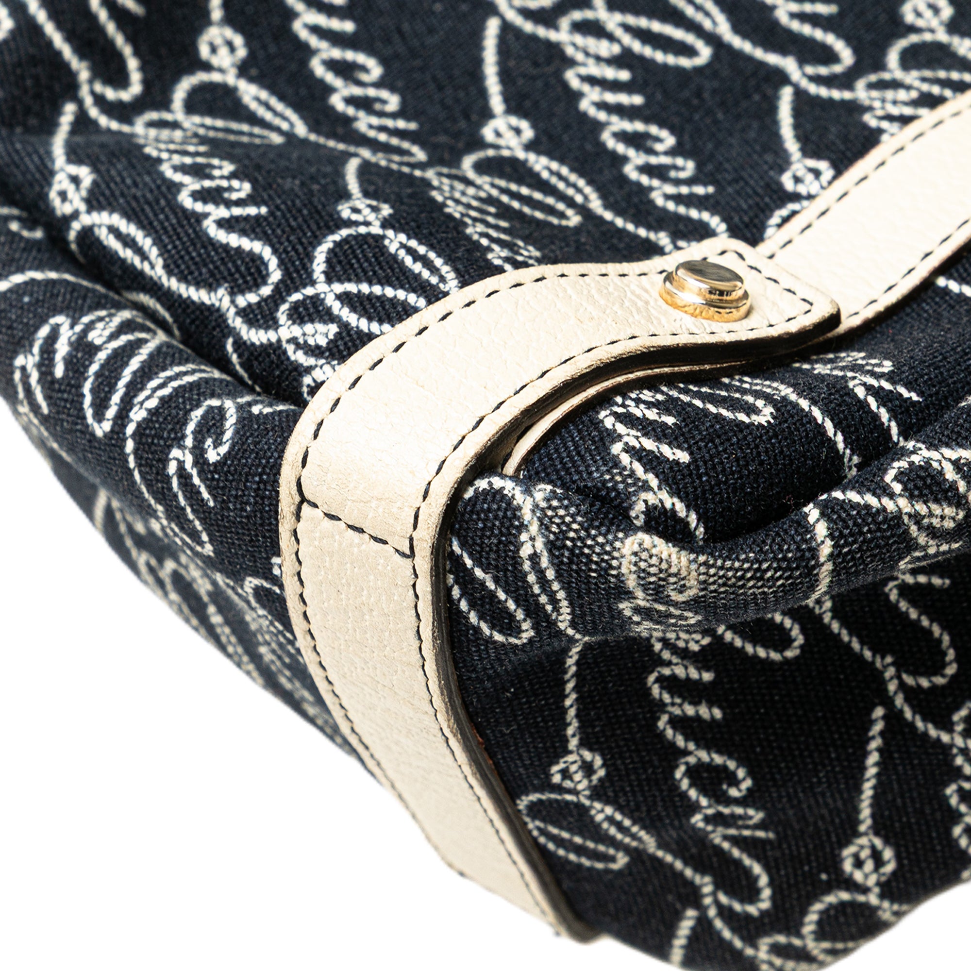 Gucci | Pre-Owned 85th Anniversary Canvas Logo Abbey D Ring Tote | Blue/Dark BlueWhite