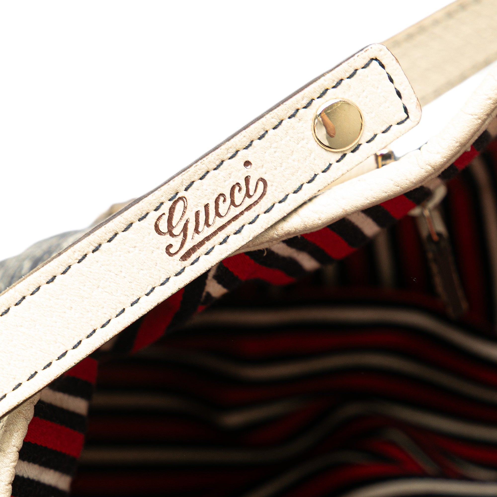 Gucci | Pre-Owned 85th Anniversary Canvas Logo Abbey D Ring Tote | Blue/Dark BlueWhite