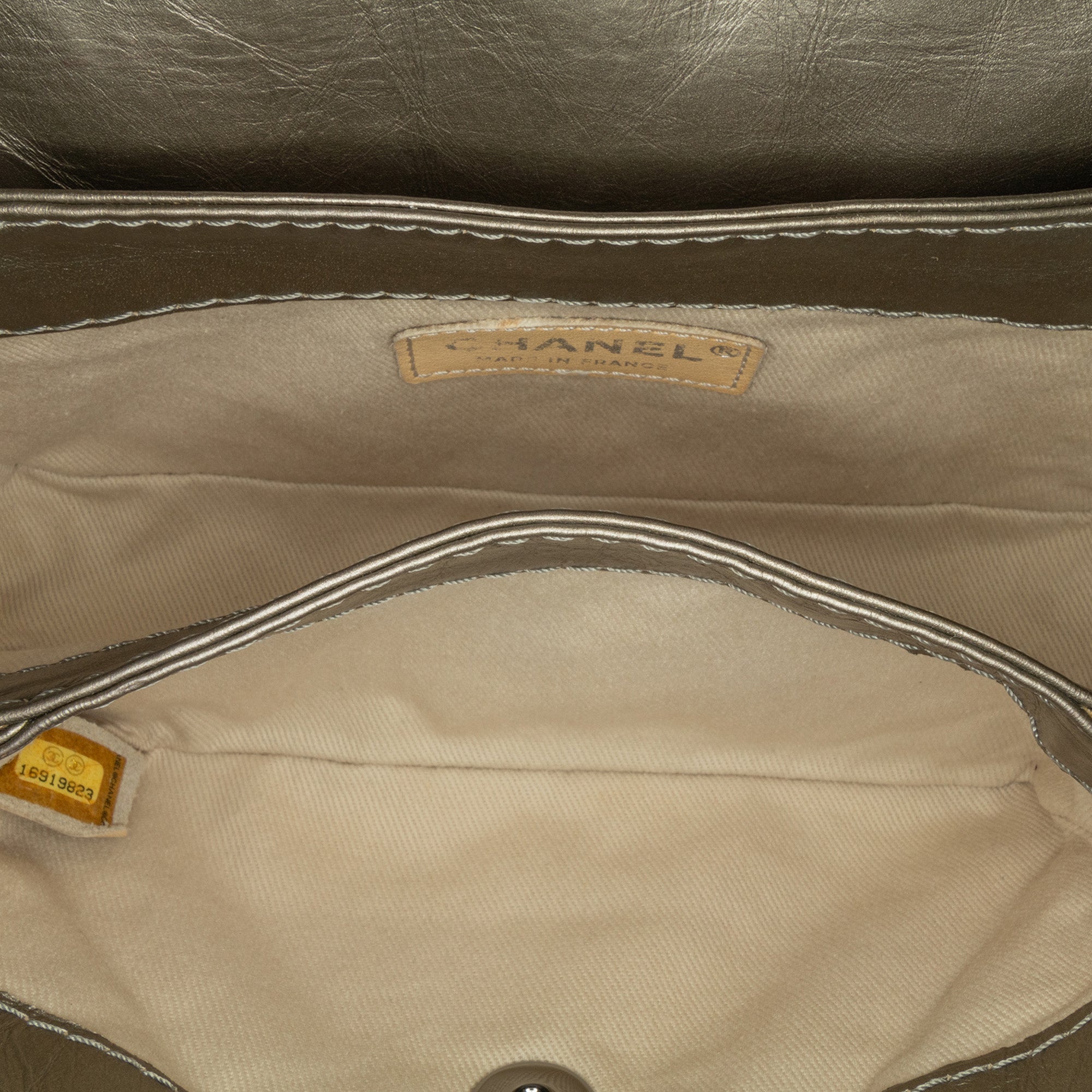 Chanel | Pre-Owned Mini Quilted Metallic Calfskin Lady Pearly Flap | Brown/Taupe