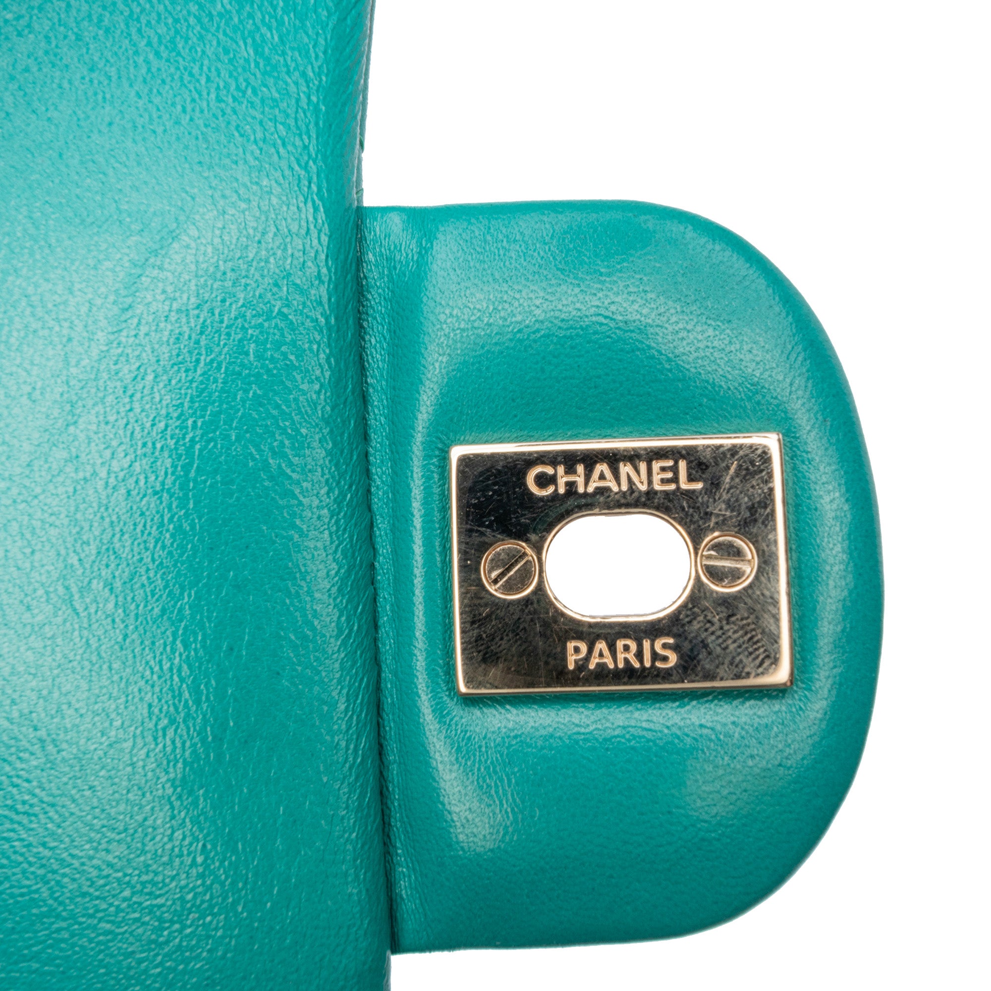 Chanel | Pre-Owned Mini Rectangular Classic Lambskin Single Flap | Blue/Turquoise