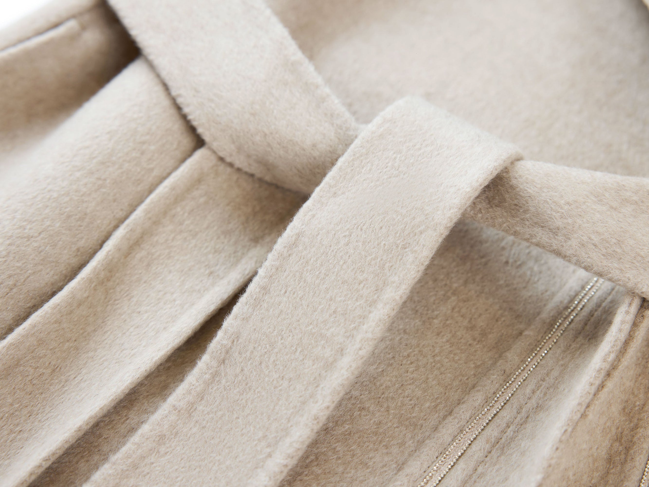 Lapel Collar Cashmere Coat | Camel