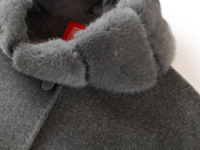 Belted Long Coat with Faux-Fur Collar | Grey