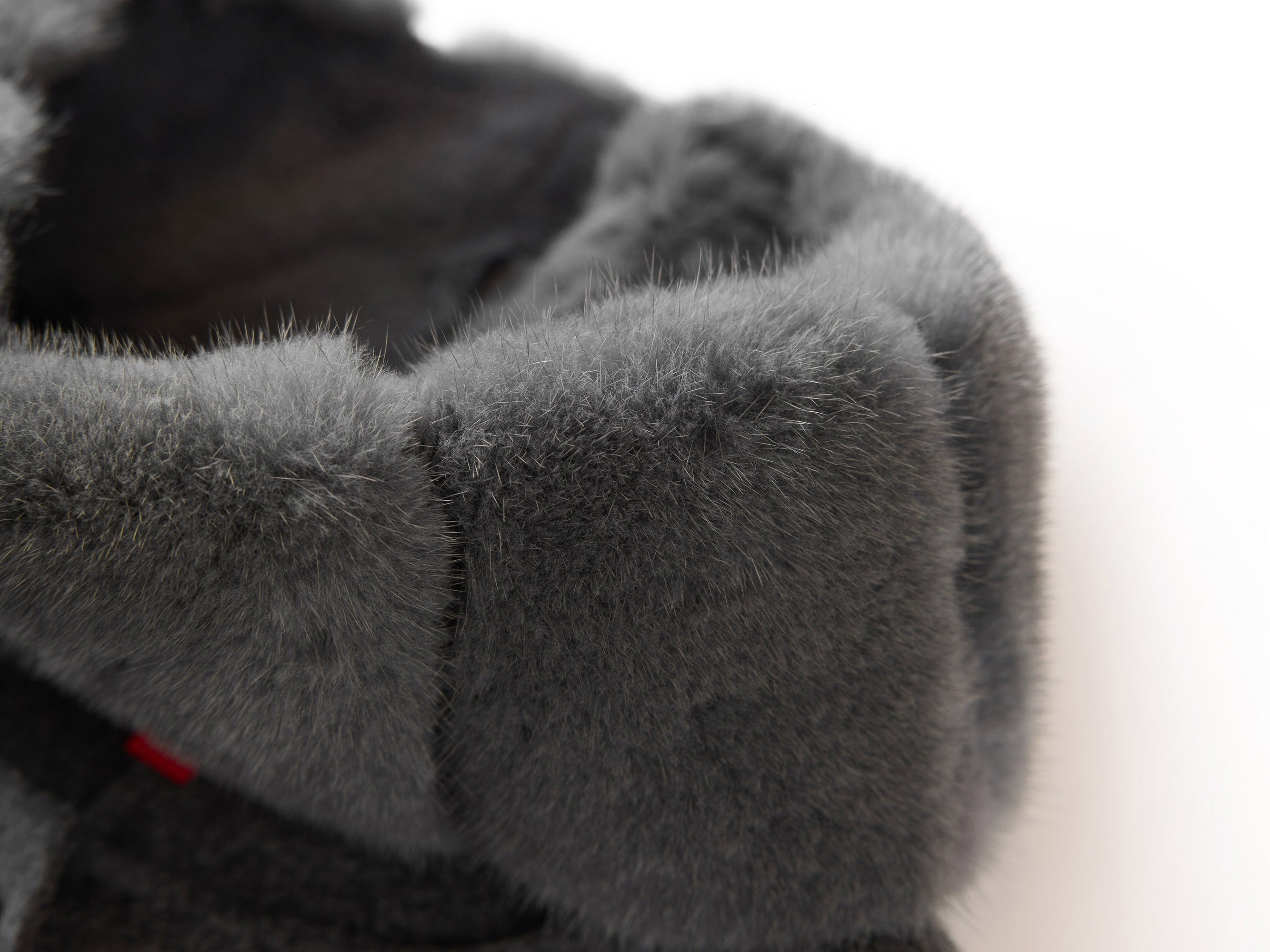 Belted Long Coat with Faux-Fur Collar | Grey
