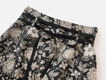 Tie Belt Skirt | Black Floral