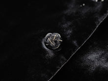 Button Closure Velvet Cropped Blazer | Black