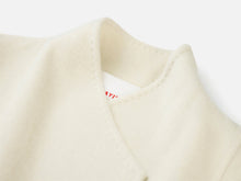 Notched Collar Cashmere Belted Coat | White