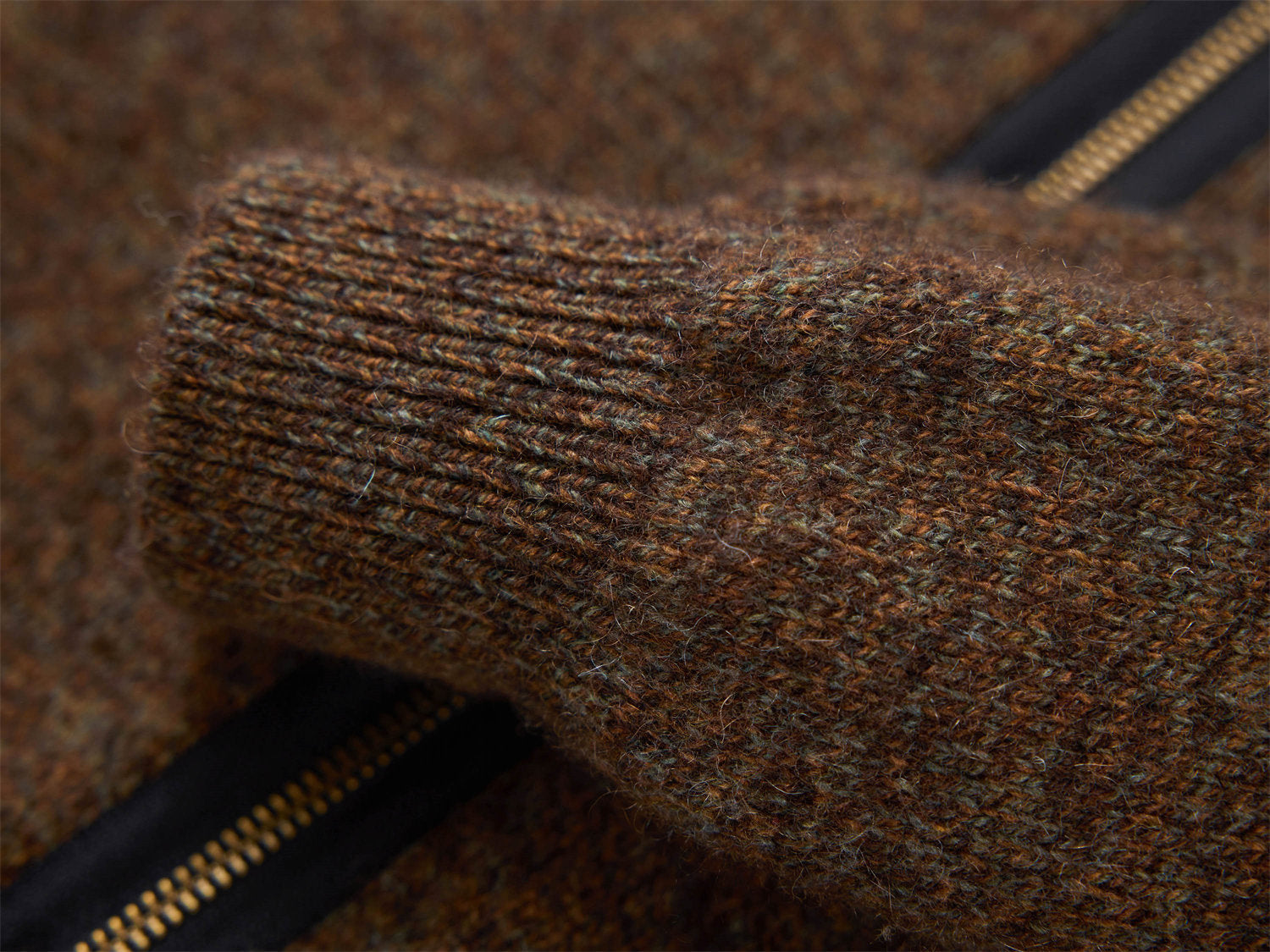 Zippered Sweater Jacket | Brown