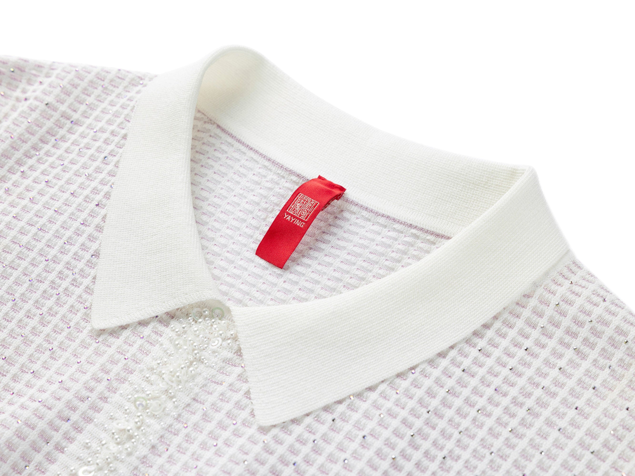Mulberry Silk Short-Sleeve Knit Top | White