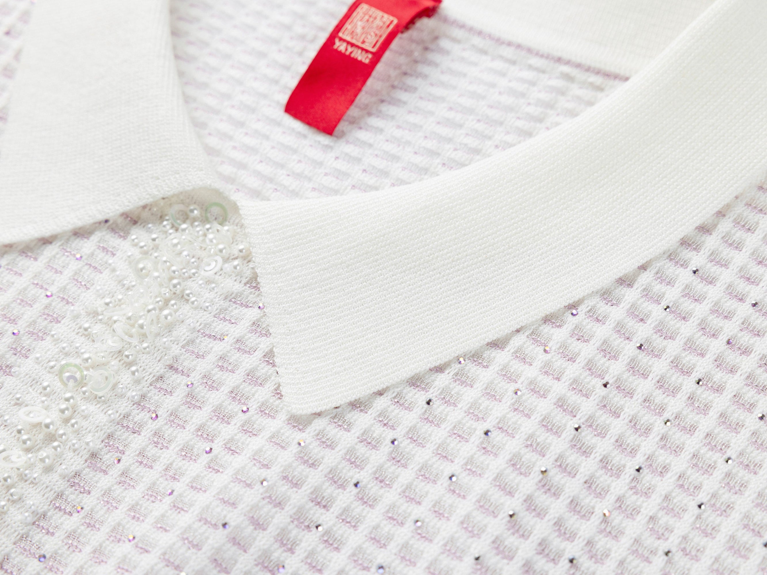 Mulberry Silk Short-Sleeve Knit Top | White