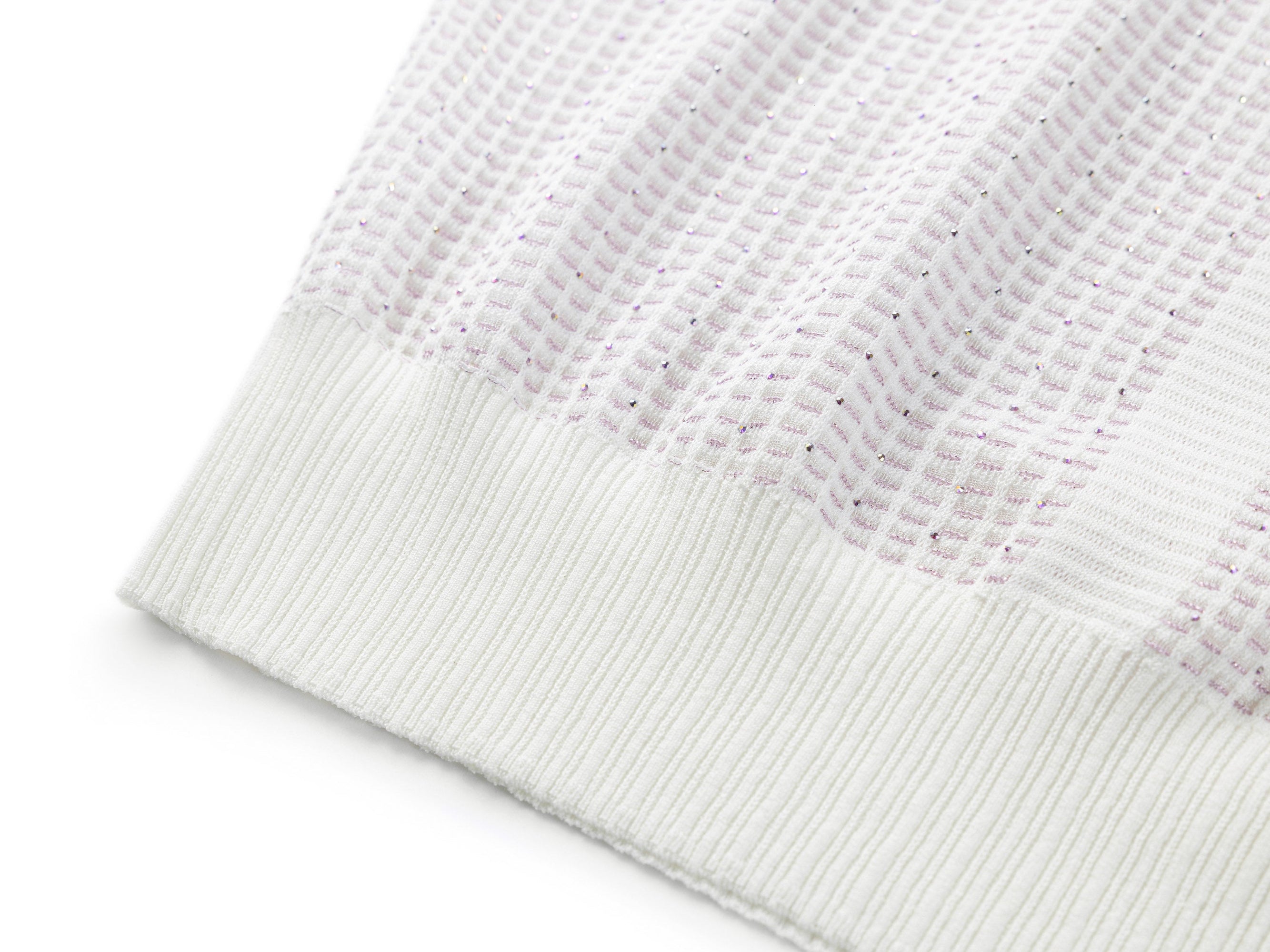Mulberry Silk Short-Sleeve Knit Top | White