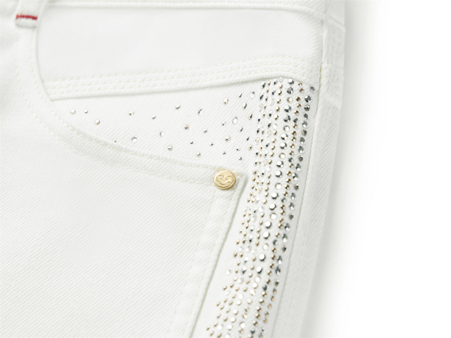 Embroidered Jeans | White