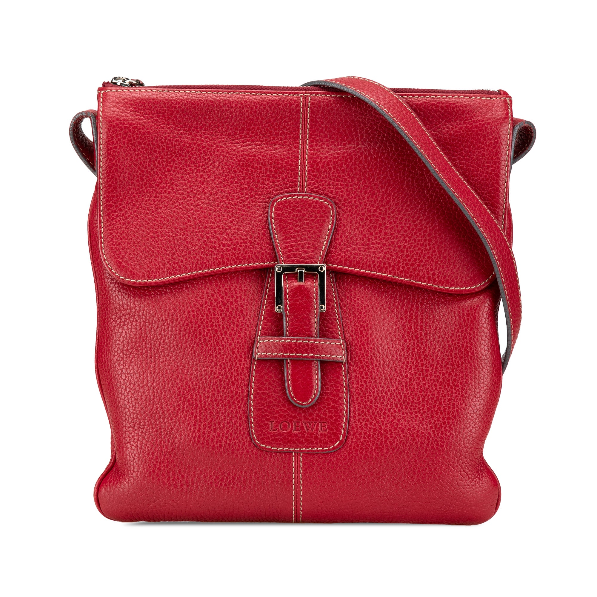 Loewe | Pre-Owned Leather Crossbody | Red