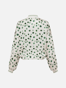 Polka Dot Silk Blazer | Green