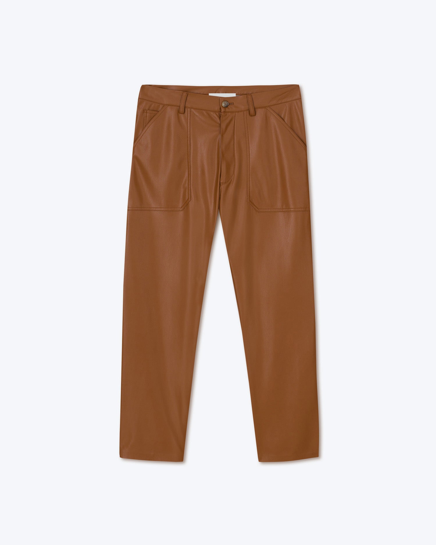 Mens | Jasper Saleokobor Alt-Leather Workwear Trousers | Tobacco