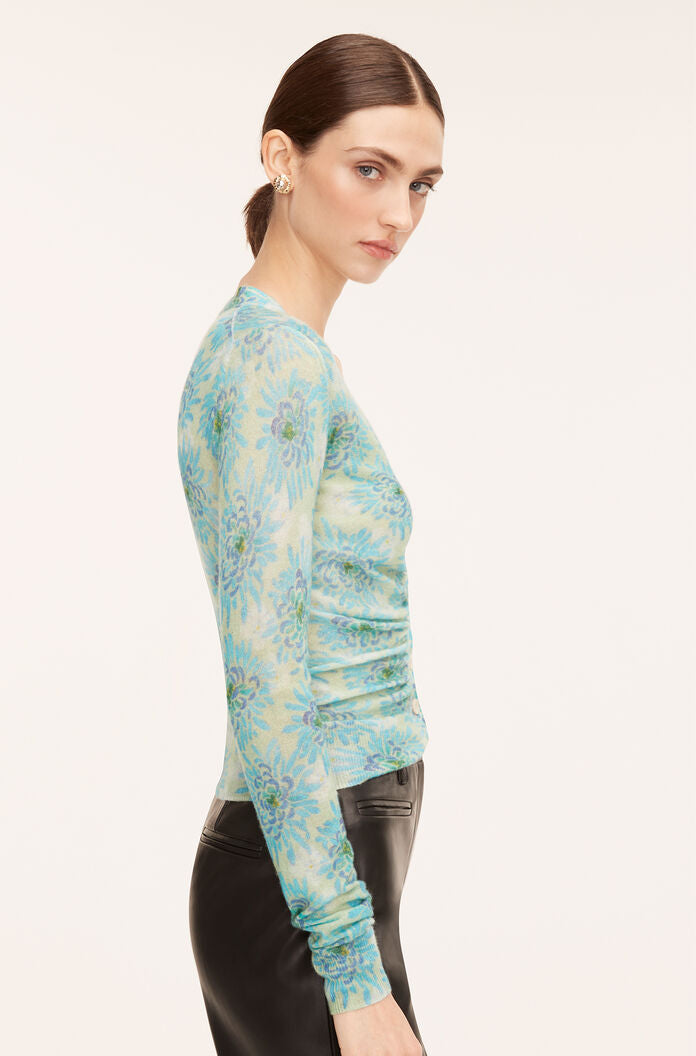 Astera Fleur Ruched Cardigan | Astera Fleur Turquoise Combo