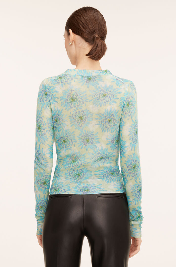 Astera Fleur Ruched Cardigan | Astera Fleur Turquoise Combo