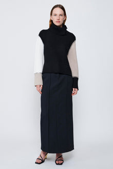 Black Flores Colorblock Sweater - SIMKHAI