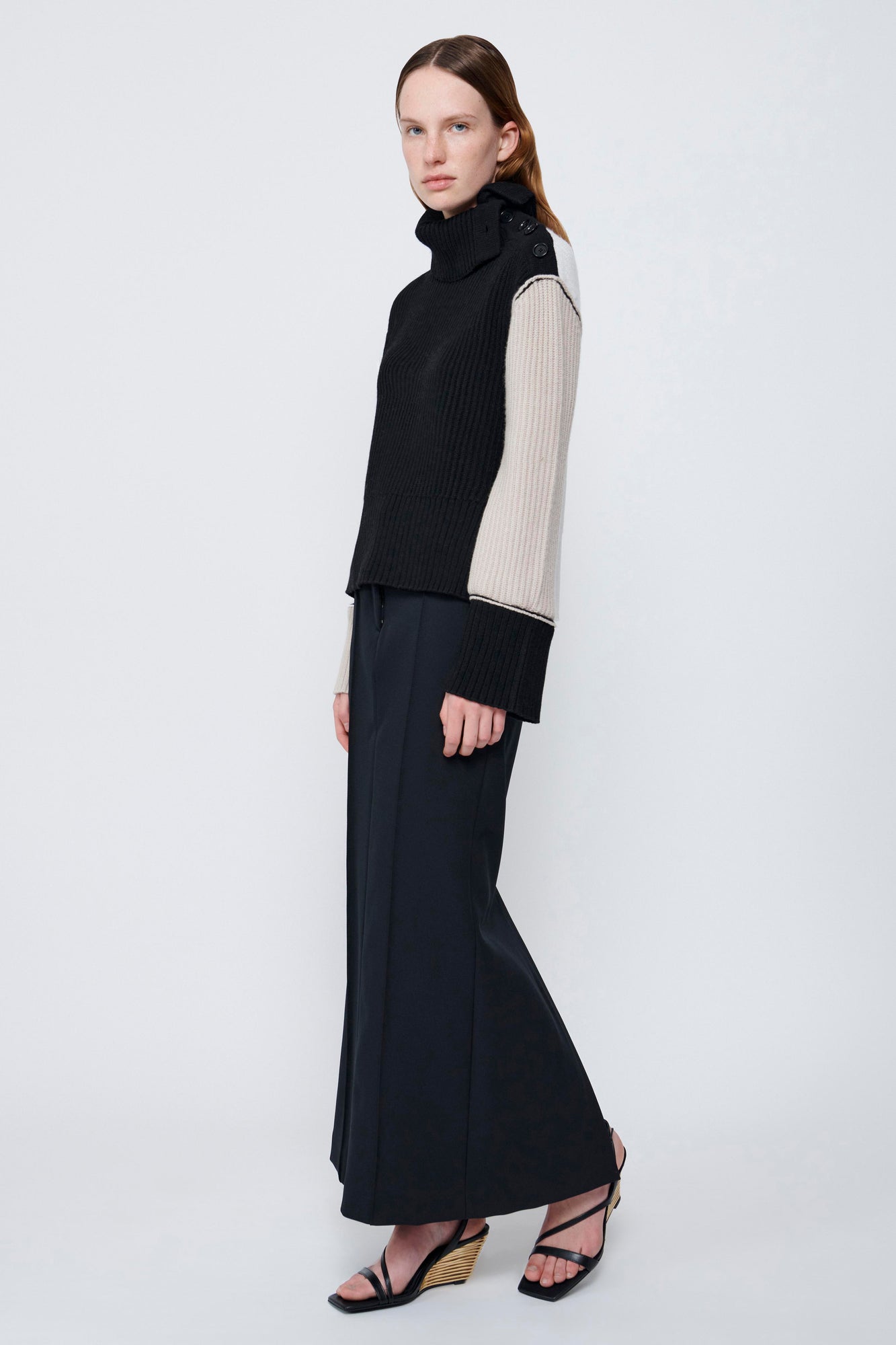 Black Flores Colorblock Sweater - SIMKHAI