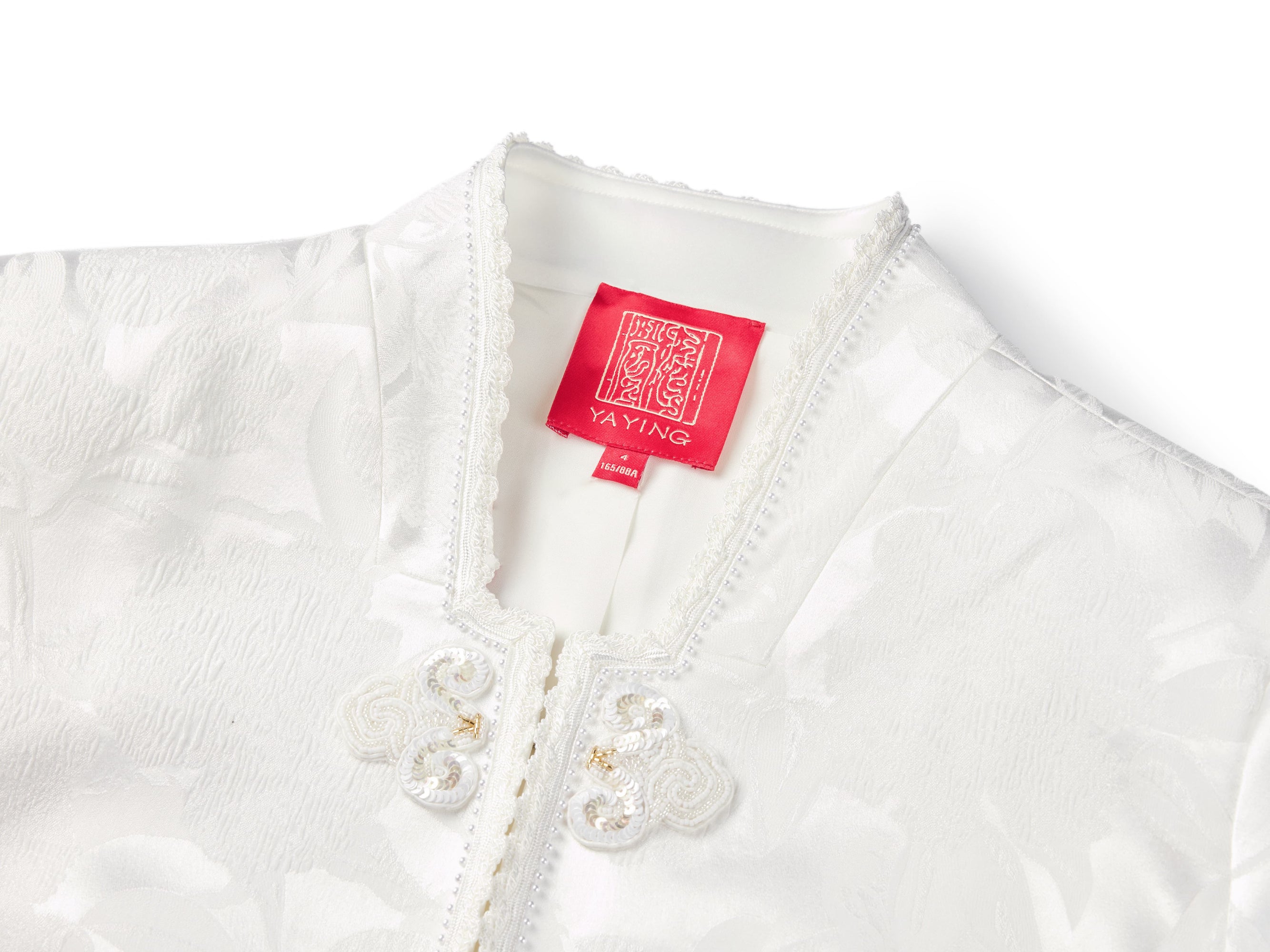 Embroidered Cropped Jacket | White