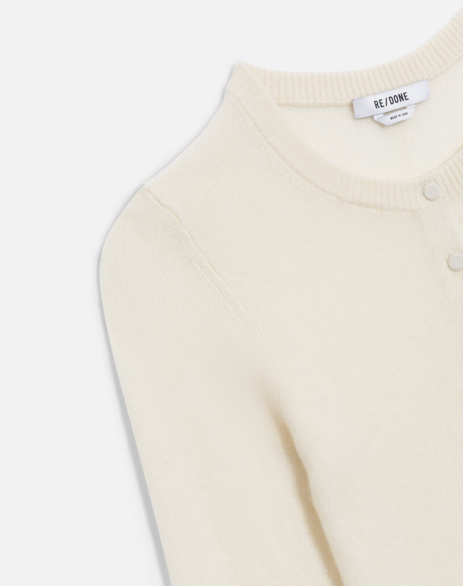 Womens | Cashmere Crewneck Cardigan | Ivory
