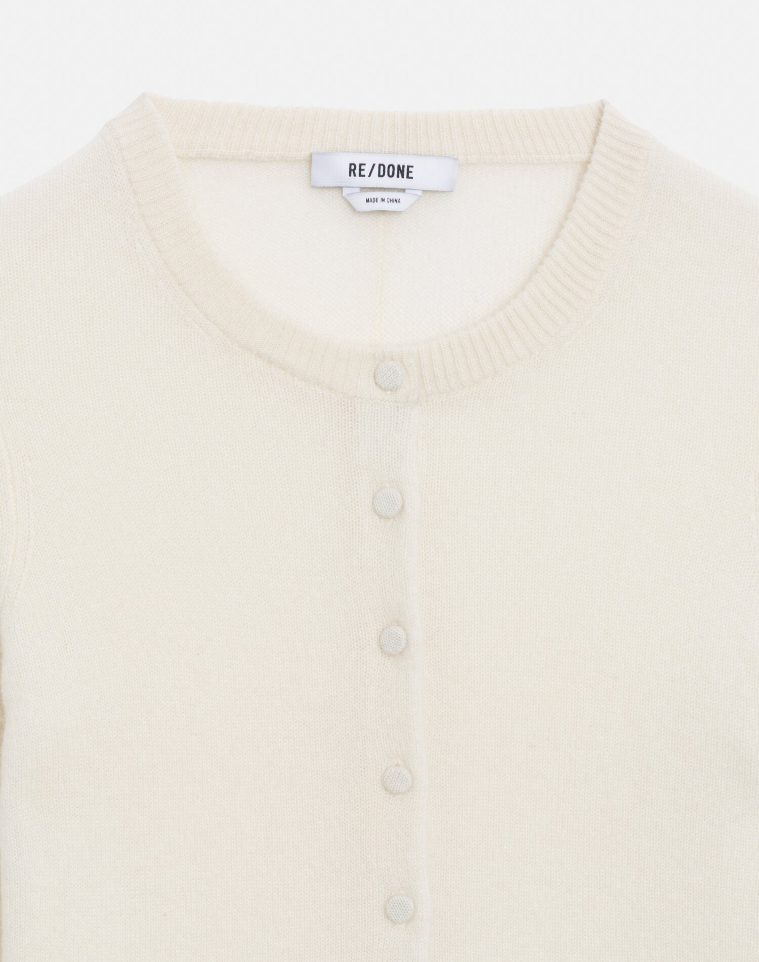 Womens | Cashmere Crewneck Cardigan | Ivory
