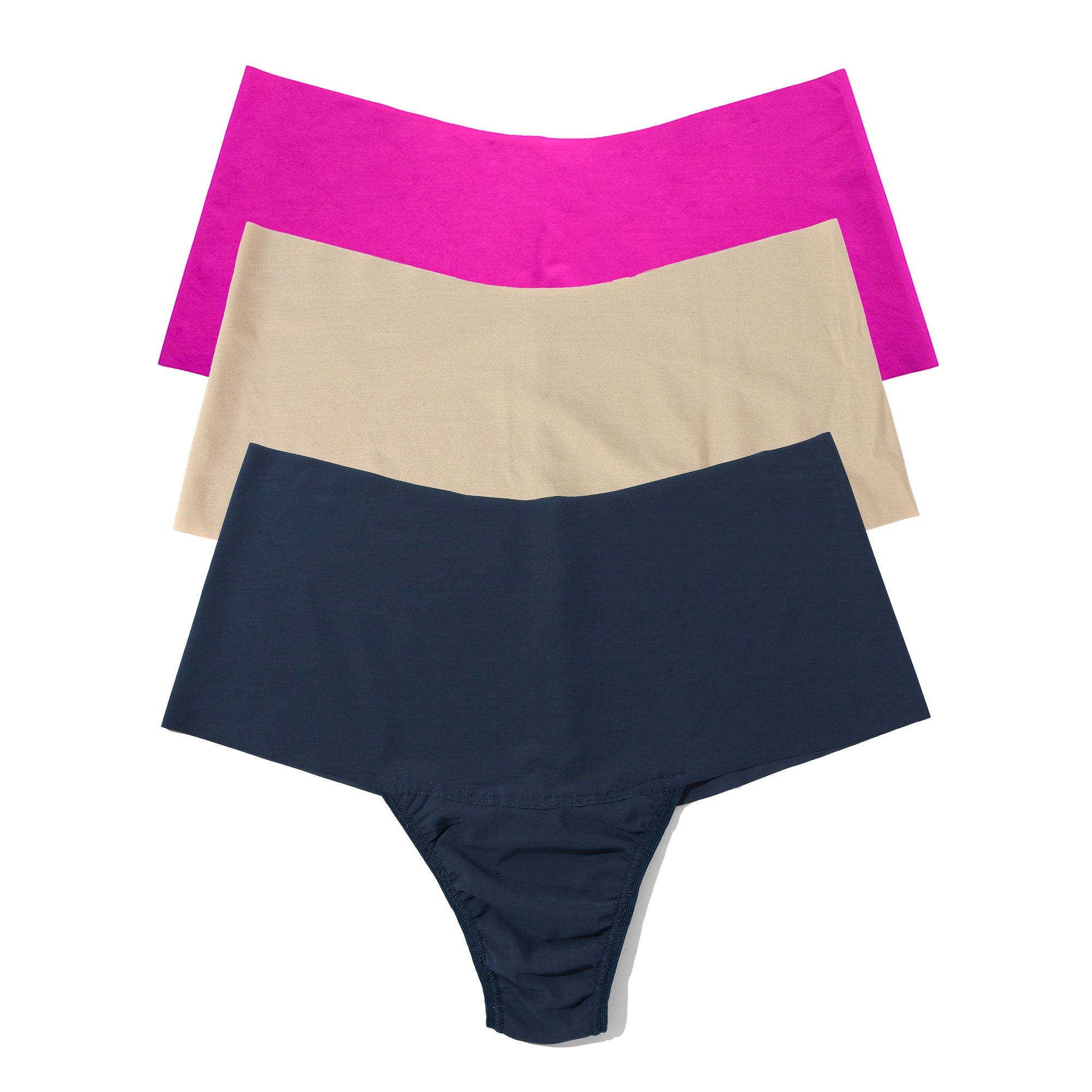 3Pack BreatheSoft Hi-Rise Thong | Nightshade, Taupe, Hot Fuschia