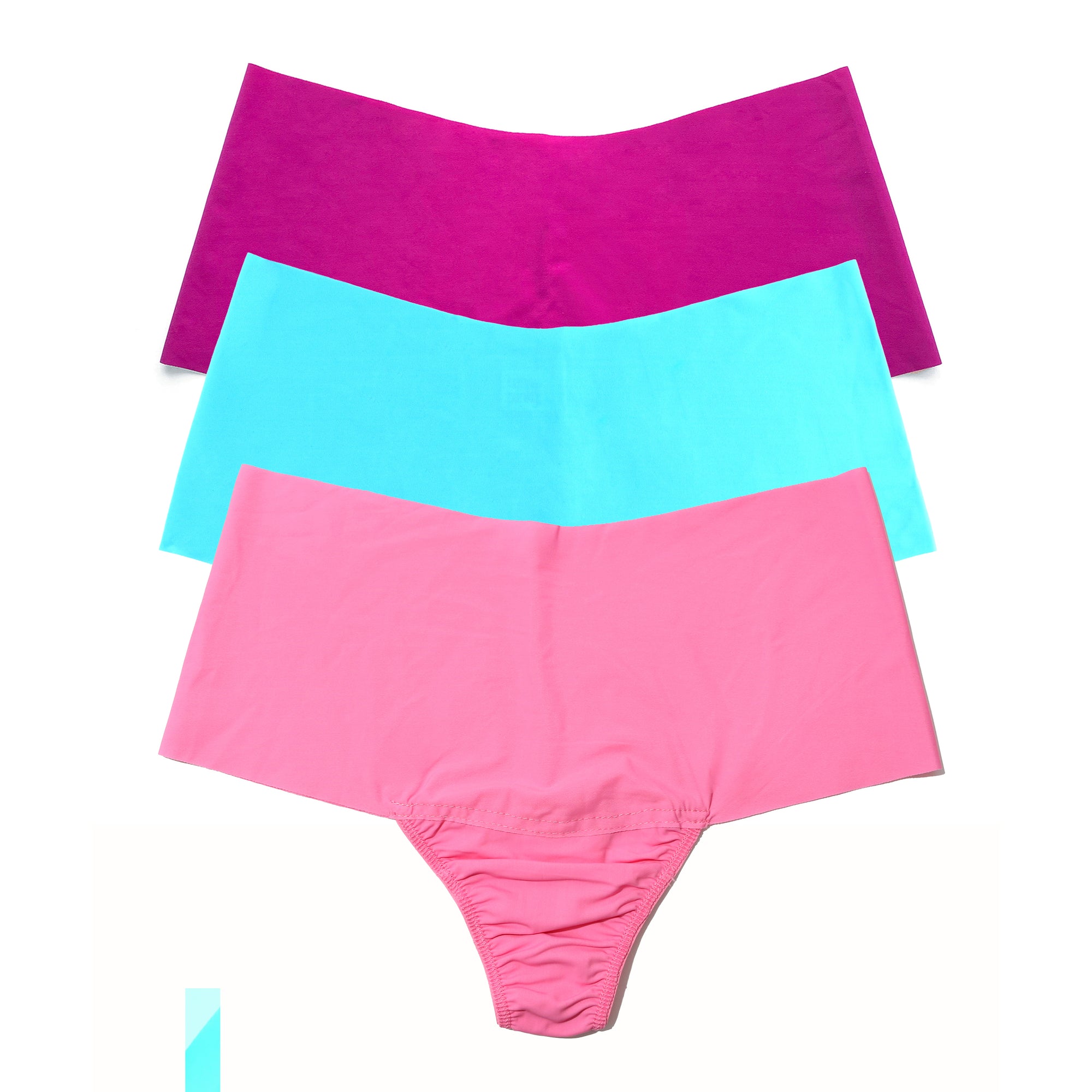 3-Pack BreatheSoft Hi-Rise Thong | Pacific Blue | Taffy | Hot Fuschia