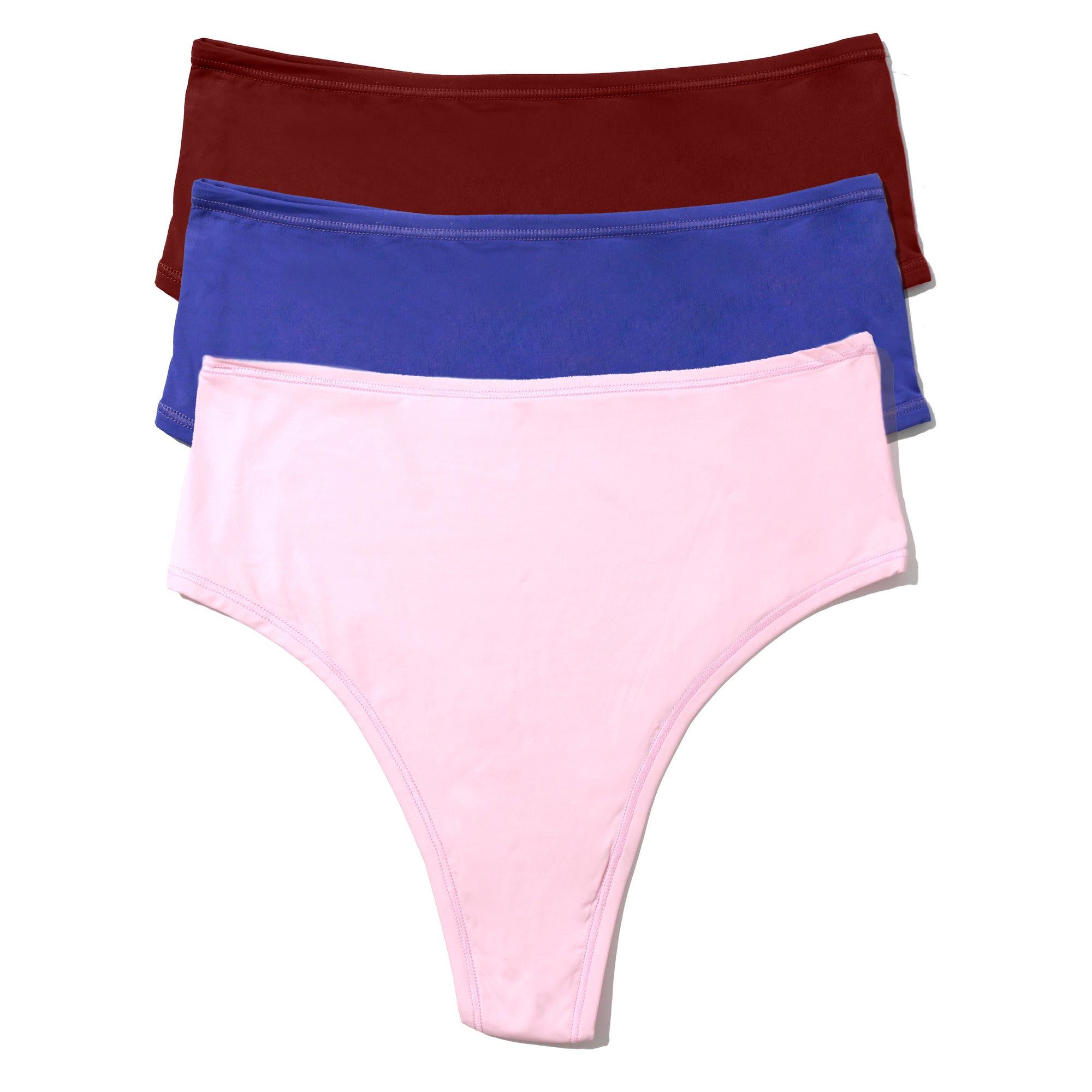 3-Pack Your Fit High Cut Thong | Bliss/Violets Are Blue/Mulled Wine