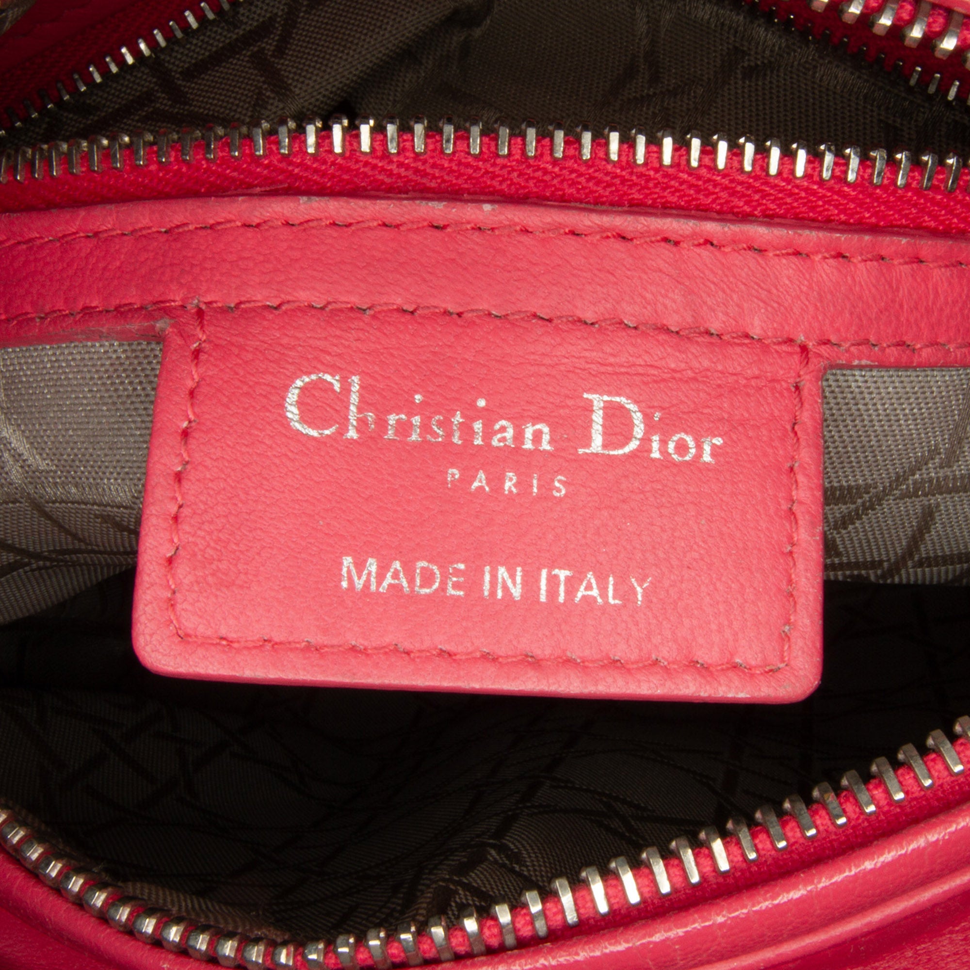 Dior | Pre-Owned Medium Lambskin Cannage Lady | Pink/Hot Pink