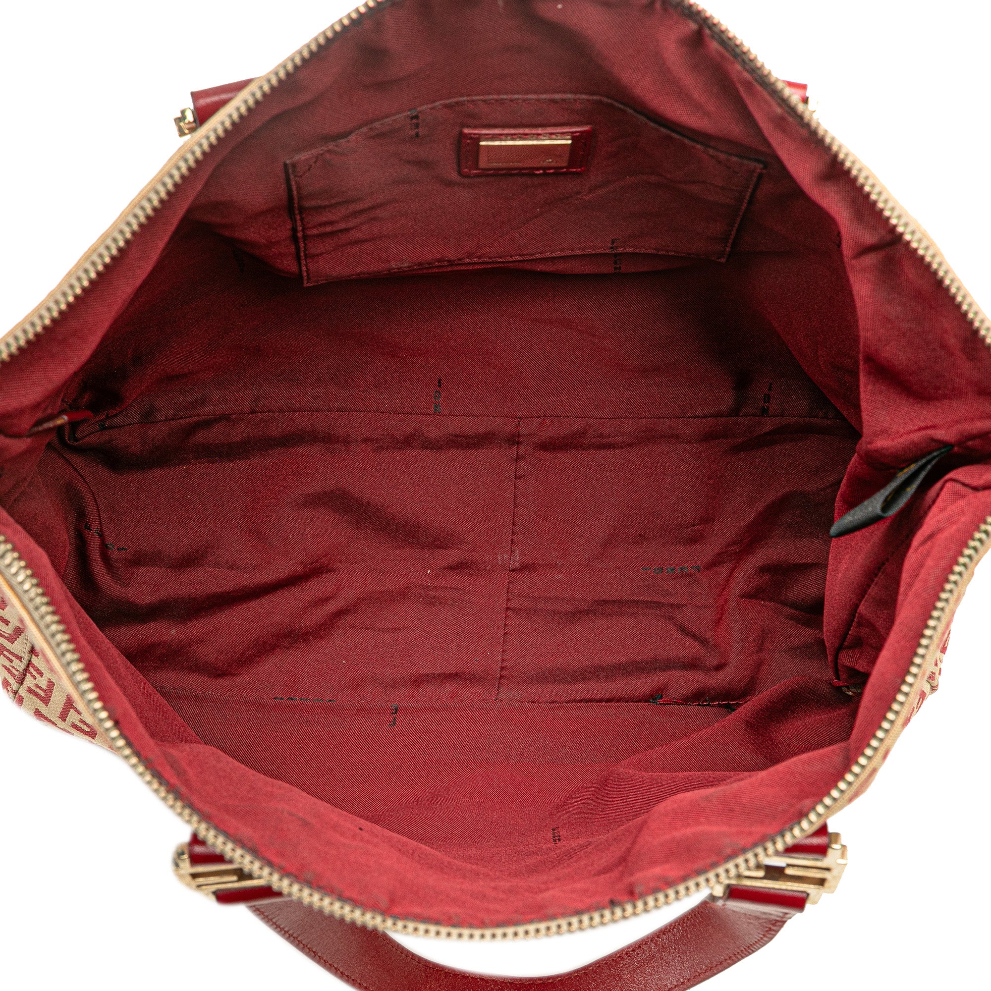 Fendi | Pre-Owned Zucchino Canvas Tote | Brown/Beige/Red