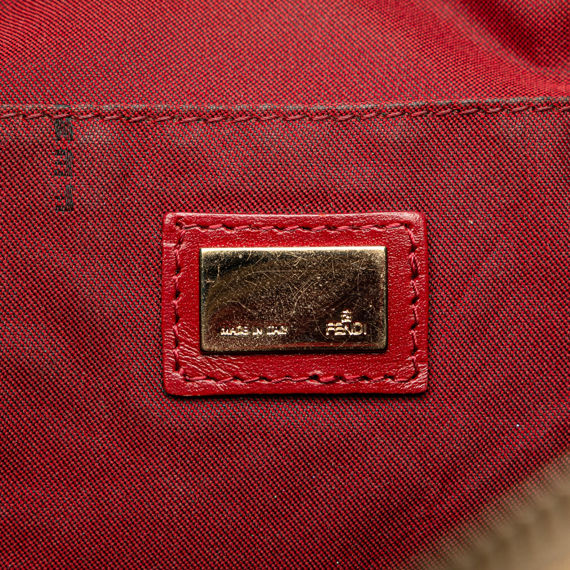 Fendi | Pre-Owned Zucchino Canvas Tote | Brown/Beige/Red