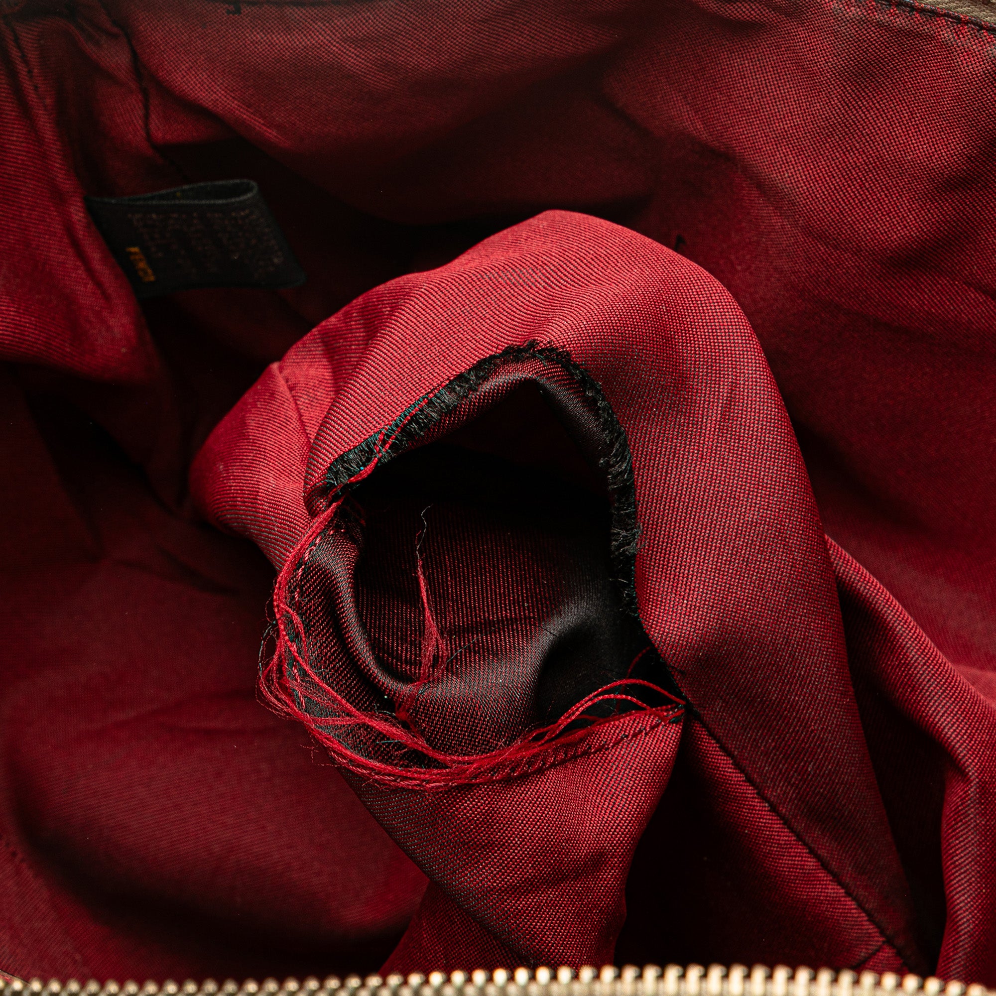 Fendi | Pre-Owned Zucchino Canvas Tote | Brown/Beige/Red