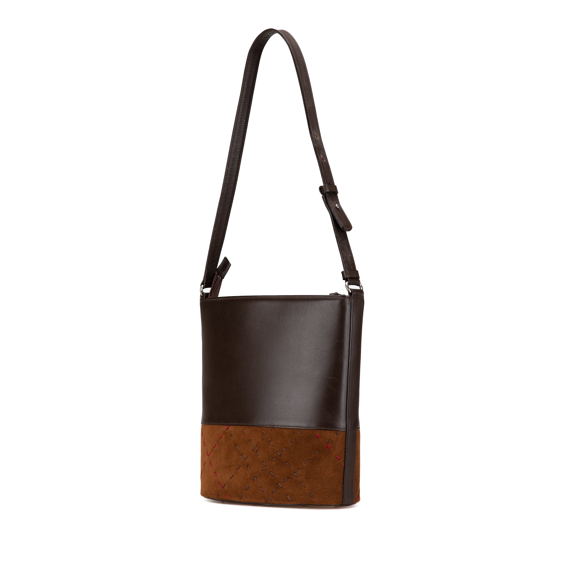 Burberry | Pre-Owned Suede Leather Shoulder Bag | Brown/Dark Brown