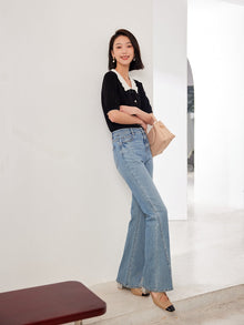 trendy flared pant | Blue